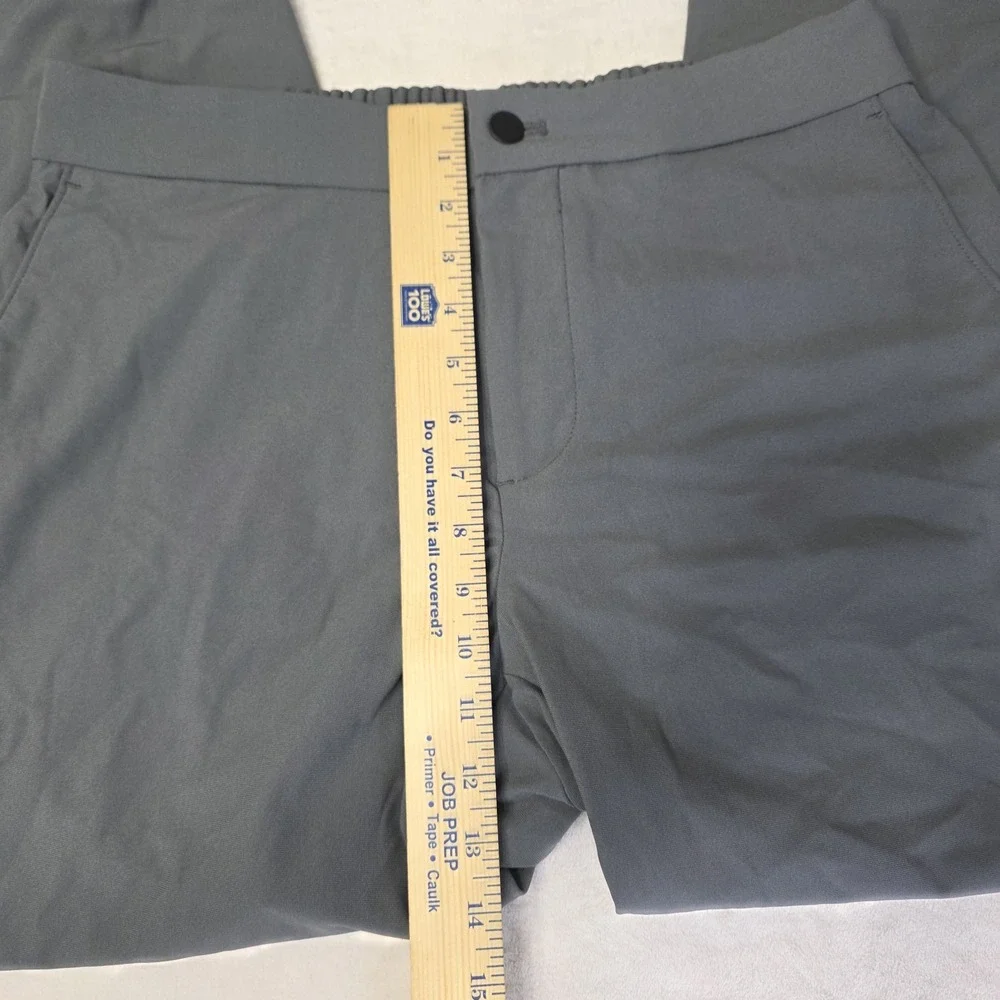 Van Heusen Mens 34x32 Performance‎ SLIM FIT Stretch Gray Pants Zipper Pockets